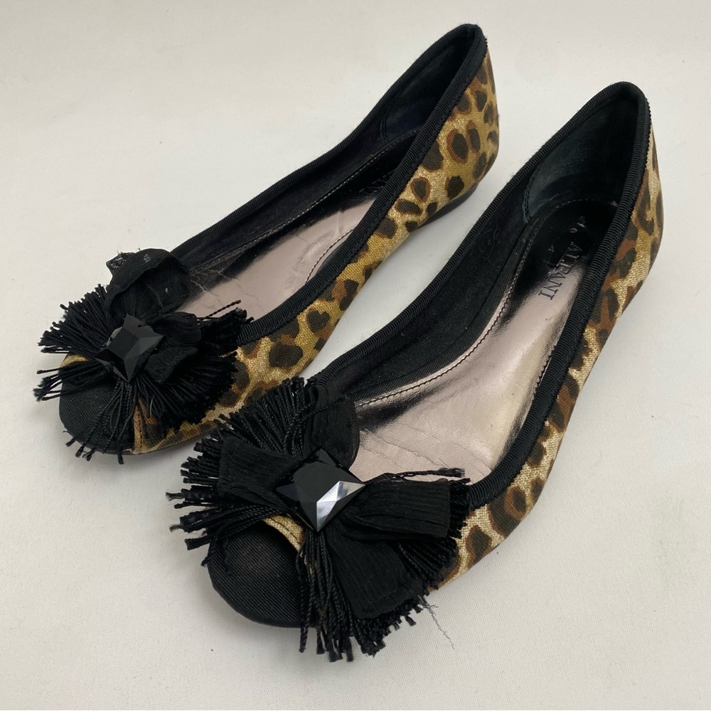 Alfani Animal Print Peep Toe Flats Women’s Shoes 5.5 M